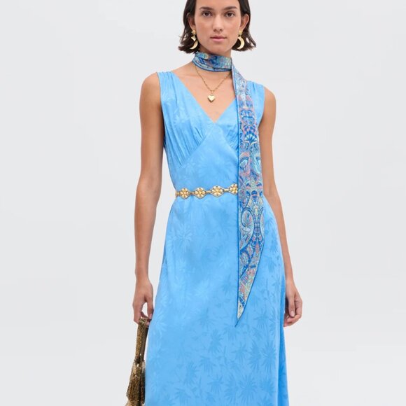 RIXO Dazzling Blue Jacquard Dress - Picture 1 of 10